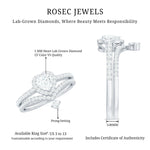 Certified 5 MM Lab Grown Diamond Heart Bridal Ring Set