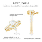 Certified 5 MM Lab Grown Diamond Heart Bridal Ring Set