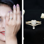 Certified 5 MM Lab Grown Diamond Heart Bridal Ring Set