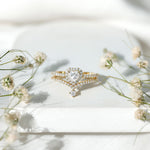 Certified 5 MM Lab Grown Diamond Heart Bridal Ring Set