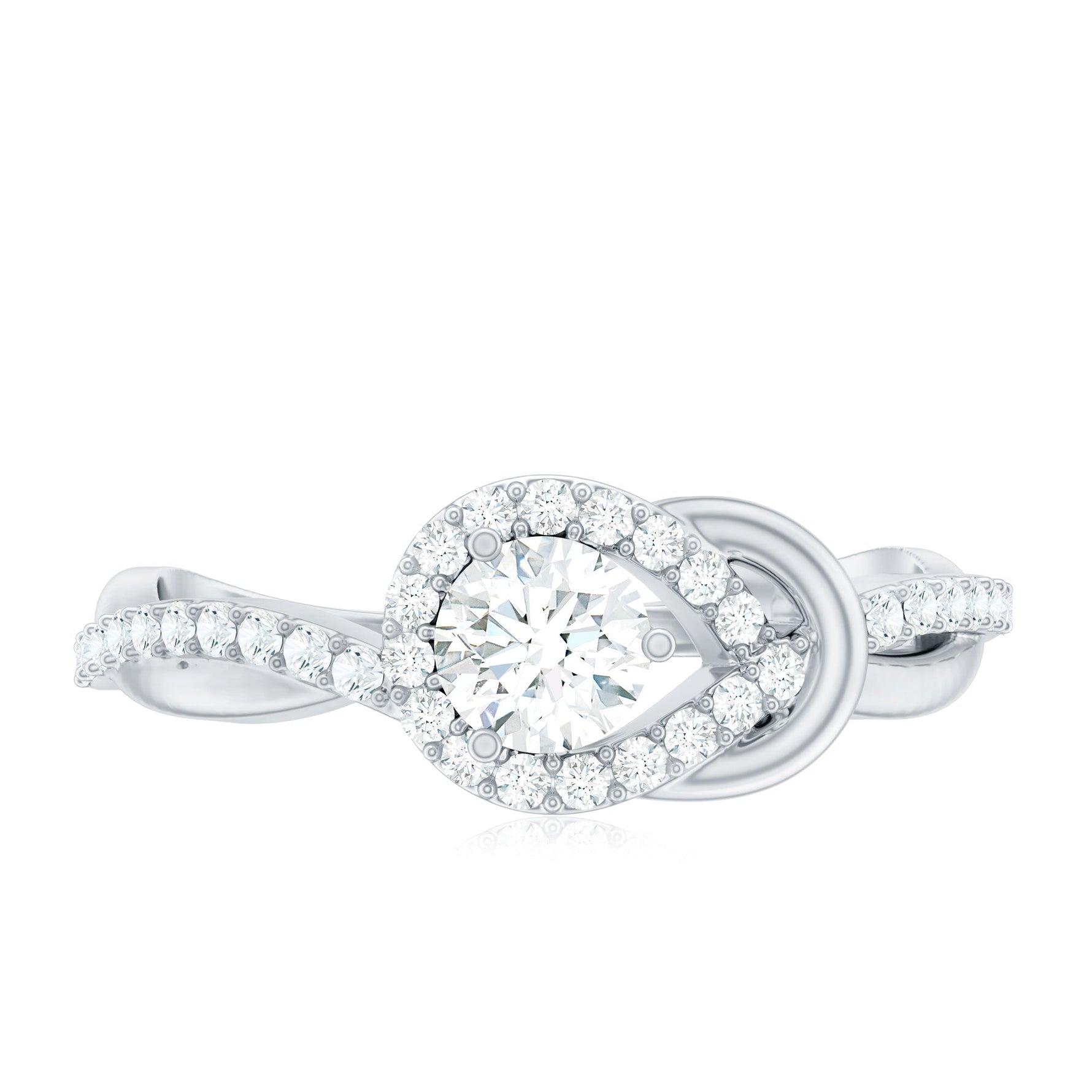 Certified 6MM Lab Grown Diamond Love Knot Engagement Ring