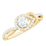 Certified 6MM Lab Grown Diamond Love Knot Engagement Ring