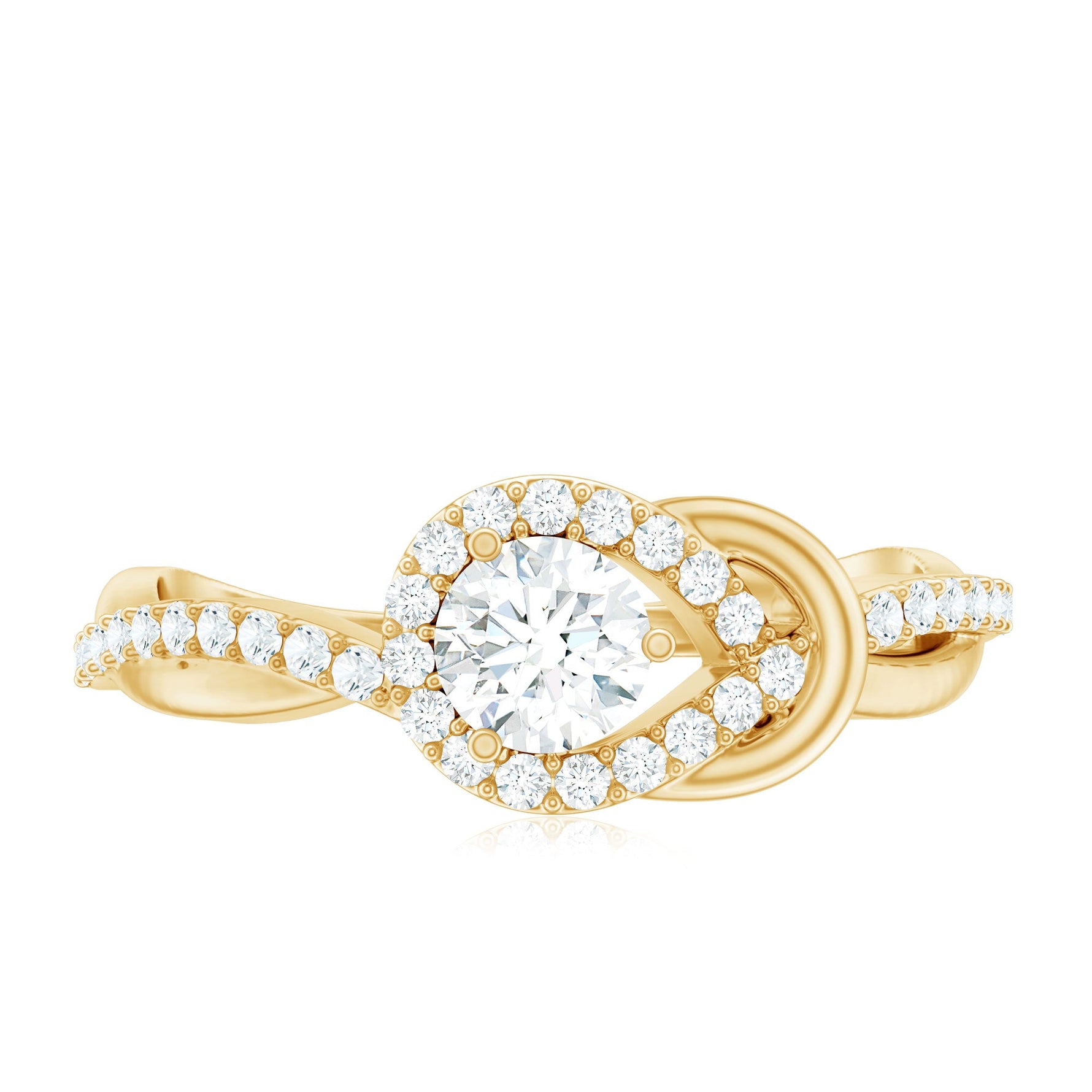 Certified 6MM Lab Grown Diamond Love Knot Engagement Ring