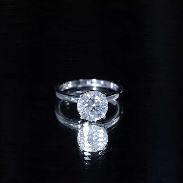 Certified 8 MM Round Lab Grown Diamond 4 Prong Engagement Ring