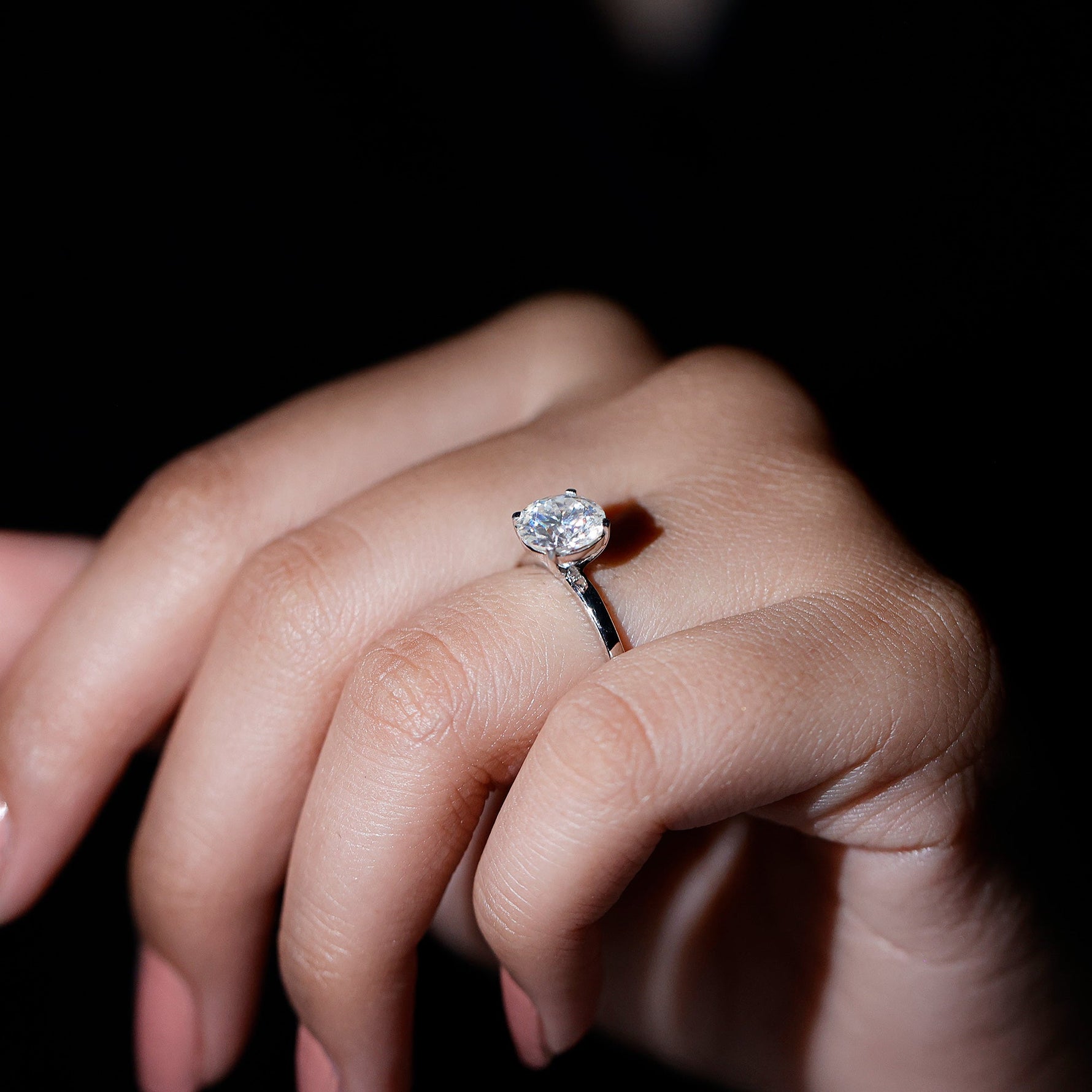 Certified 8 MM Round Lab Grown Diamond 4 Prong Engagement Ring