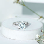 Certified 8 MM Round Lab Grown Diamond 4 Prong Engagement Ring