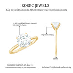 Certified 8 MM Round Lab Grown Diamond 4 Prong Engagement Ring