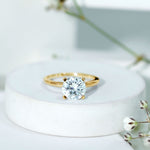 Certified 8 MM Round Lab Grown Diamond 4 Prong Engagement Ring