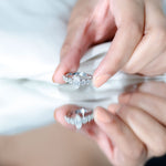 Lab Created Diamond Marquise Engagement Ring With Side Stones