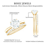 Certified 8 MM Lab Grown Diamond Solitaire Wedding Ring Set