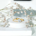 Certified 8 MM Lab Grown Diamond Solitaire Wedding Ring Set