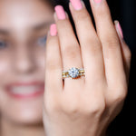 Certified Round Cut Lab Created Diamond 3 Piece Bridal Ring Set