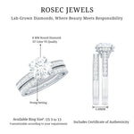 Certified 8 MM Lab Grown Diamond Engagement Ring With Wedding Band