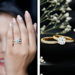 Certified 8 MM Lab Grown Diamond Engagement Ring With Wedding Band