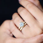 Certified 8 MM Lab Grown Diamond Engagement Ring With Wedding Band