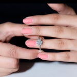 Lab Created Diamond Flower Engagement Ring for Her