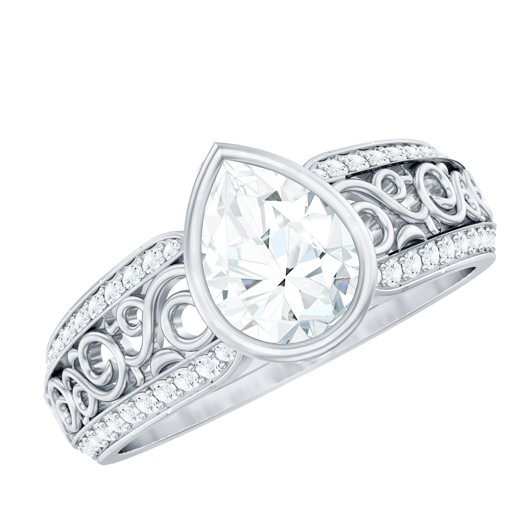 Certified Lab Created Diamond Antique Engagement Ring for Women