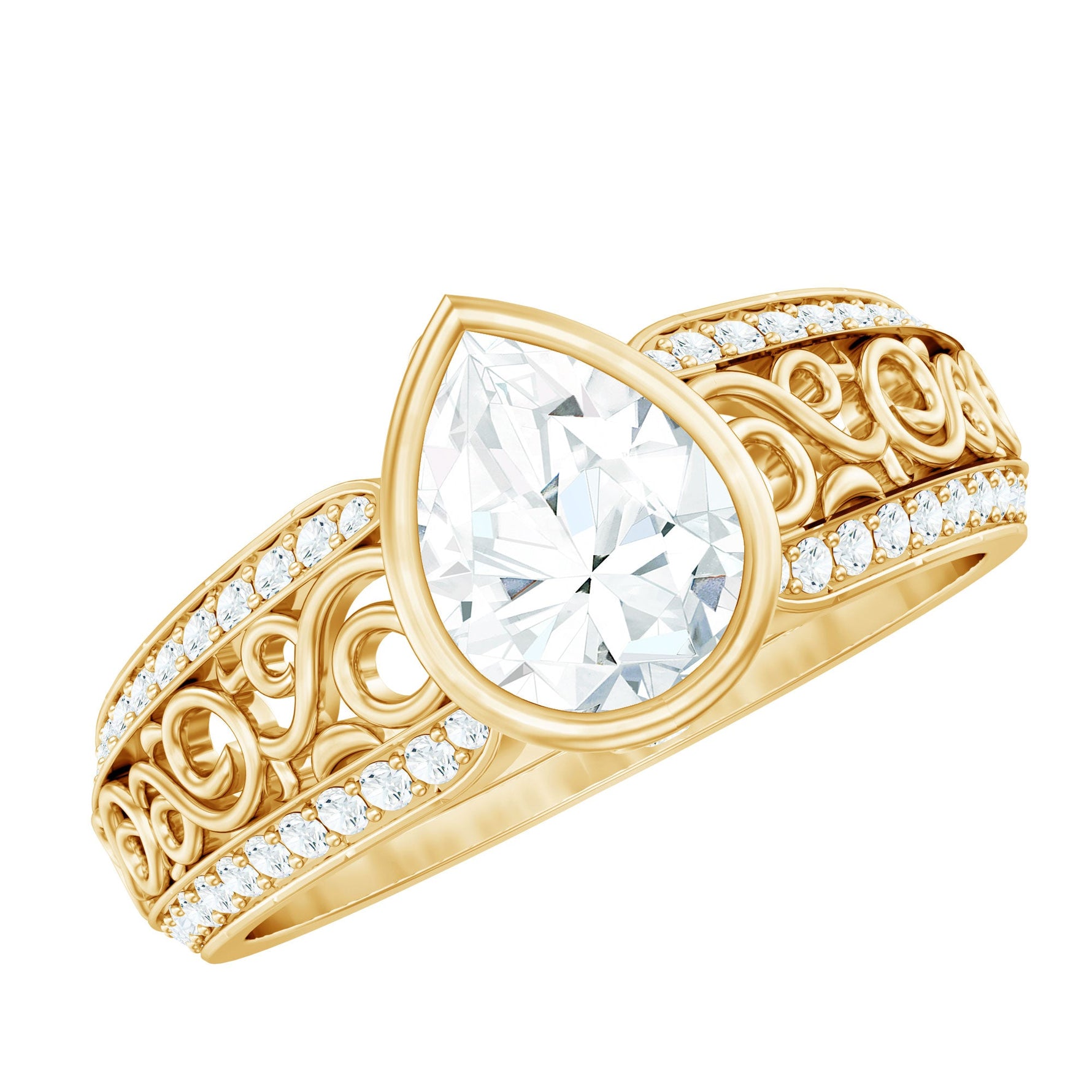 Certified Lab Created Diamond Antique Engagement Ring for Women