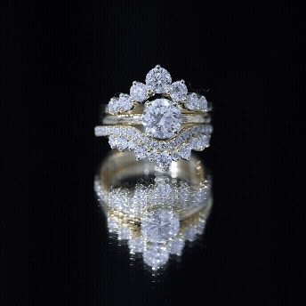 Lab Grown Diamond Vintage Bridal Ring Set with 3 Piece