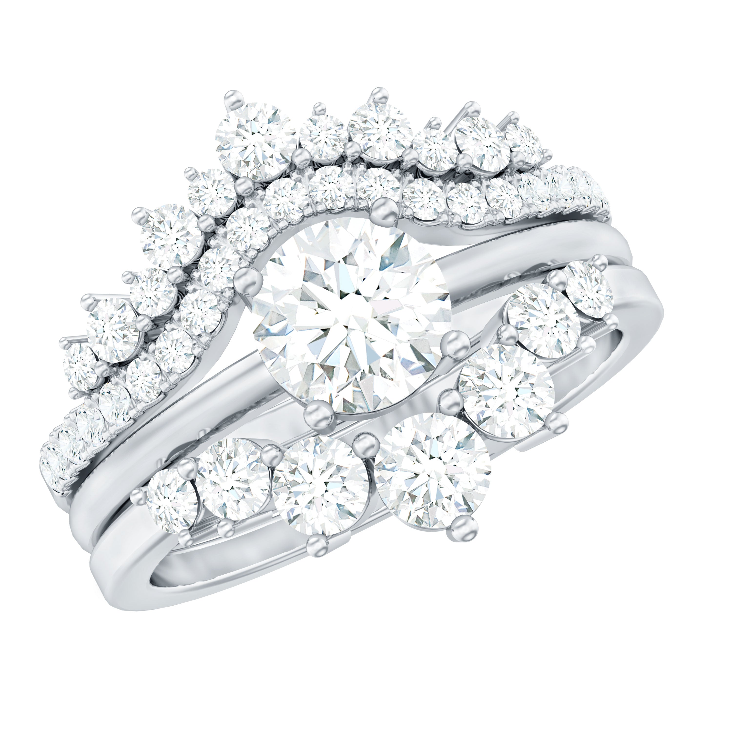 Lab Grown Diamond Vintage Bridal Ring Set with 3 Piece
