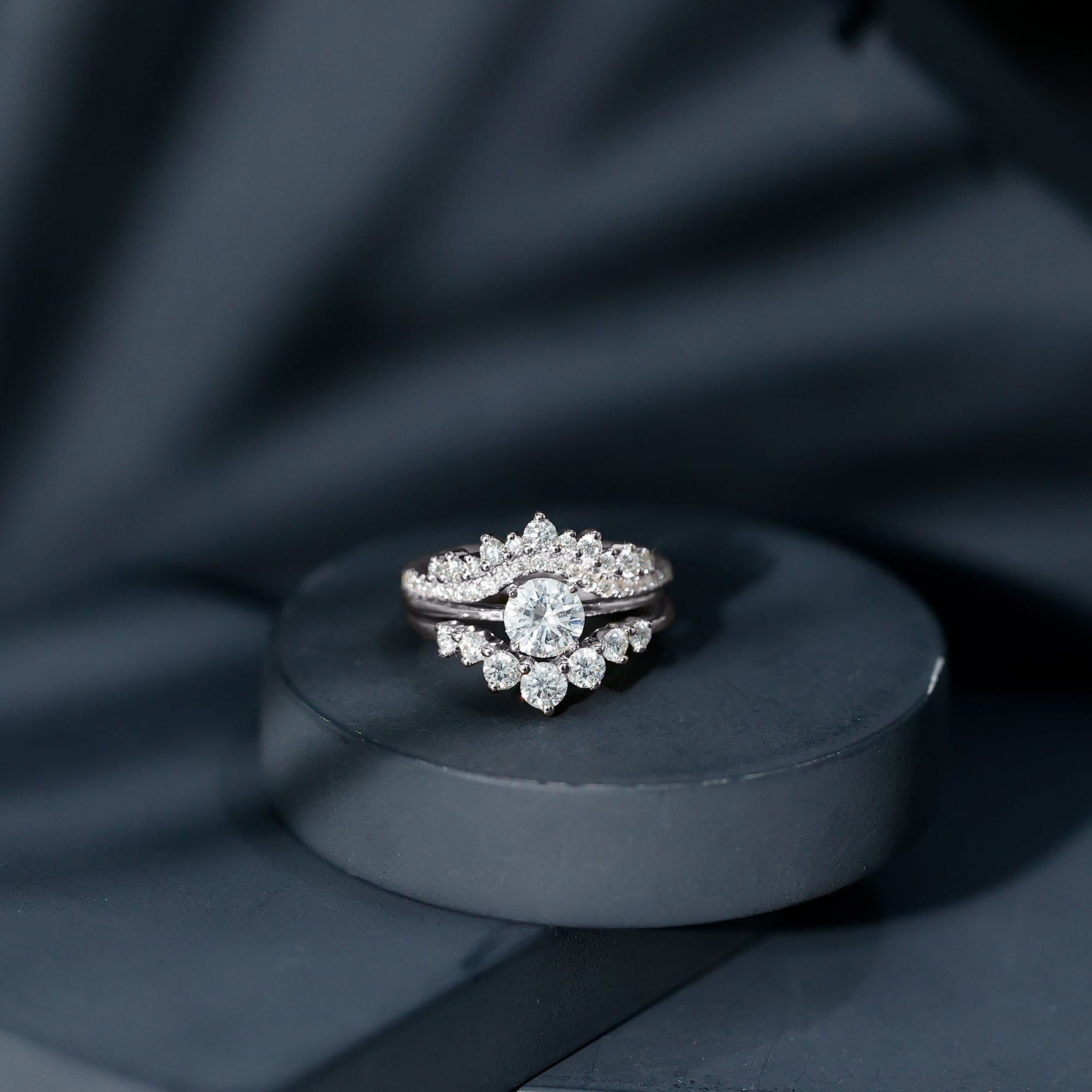 Lab Grown Diamond Vintage Bridal Ring Set with 3 Piece