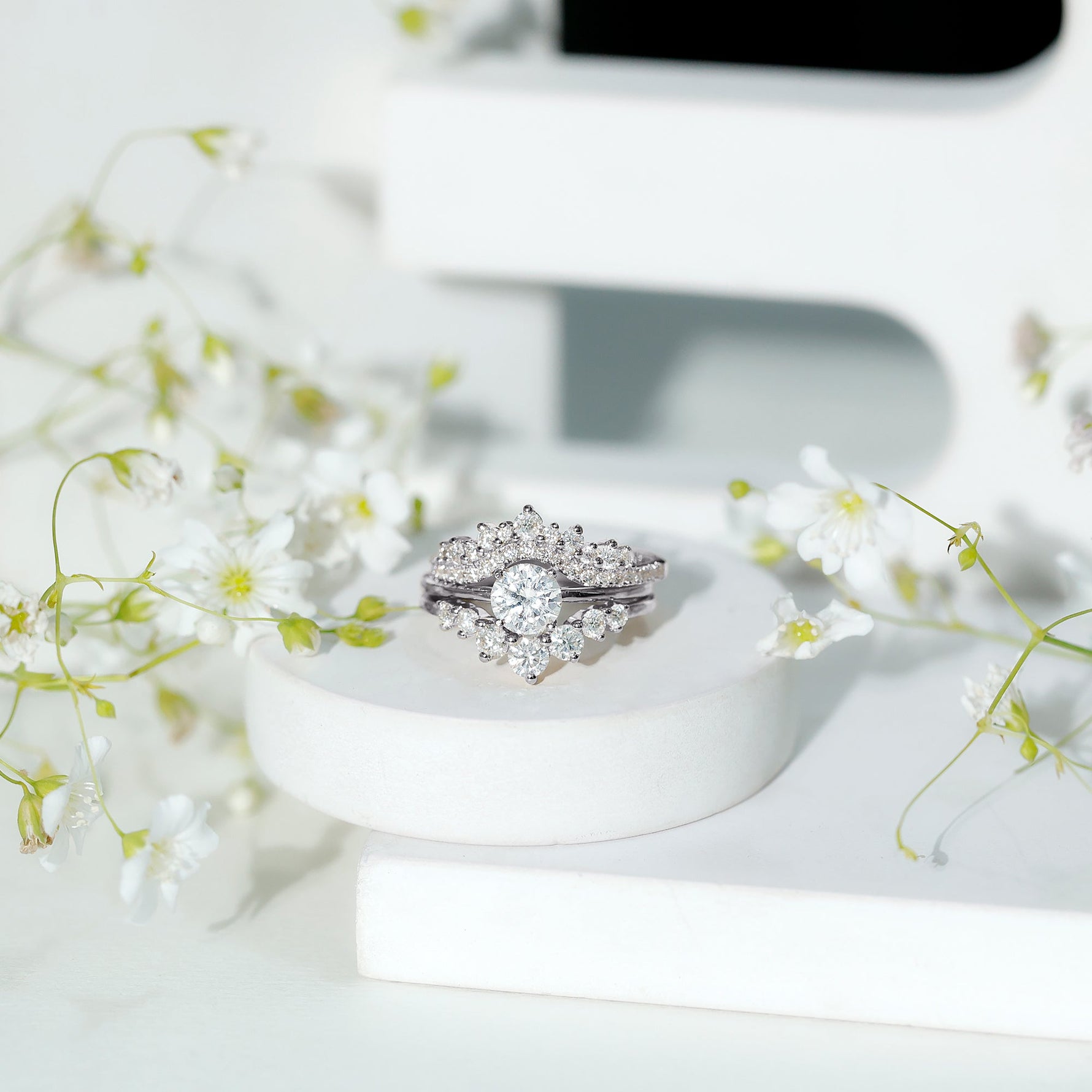 Lab Grown Diamond Vintage Bridal Ring Set with 3 Piece