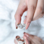 Lab Created Diamond Flower Engagement Ring for Women