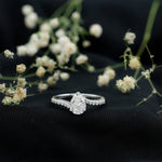 Certified 6X8 MM Pear Cut Lab Created Diamond Teardrop Engagement Ring