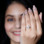 Certified 6X8 MM Pear Cut Lab Created Diamond Teardrop Engagement Ring