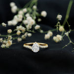 Certified 6X8 MM Pear Cut Lab Created Diamond Teardrop Engagement Ring