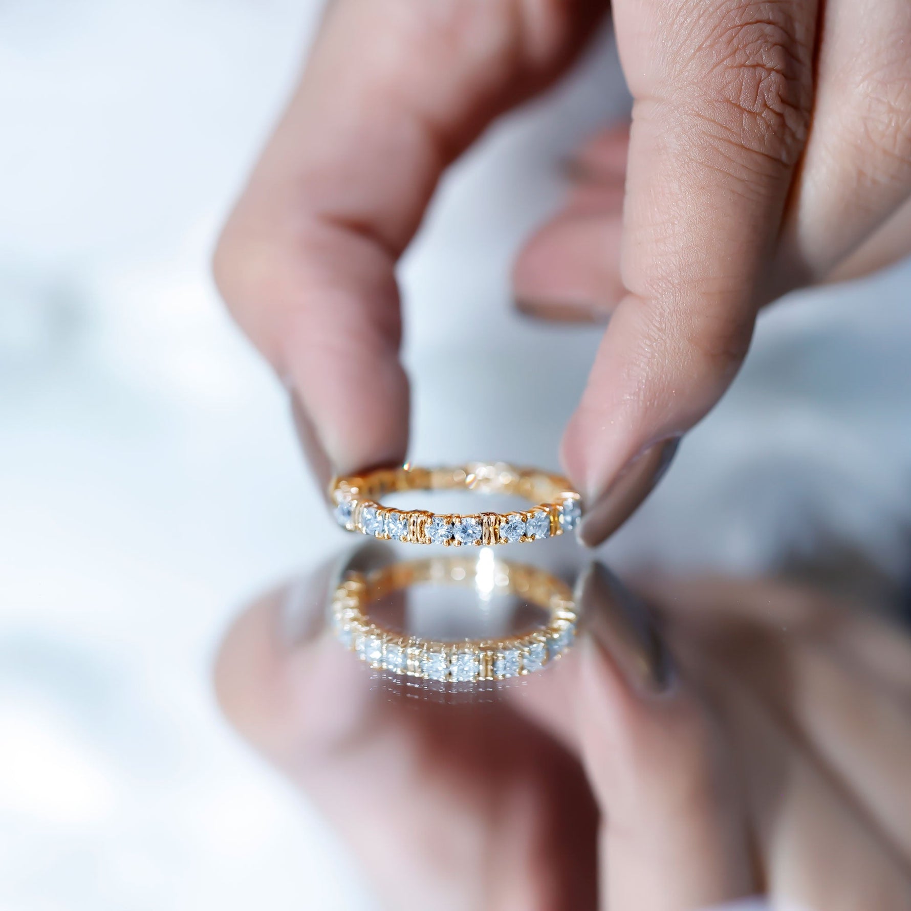 Lab Created Diamond Full Eternity Band Ring for Women