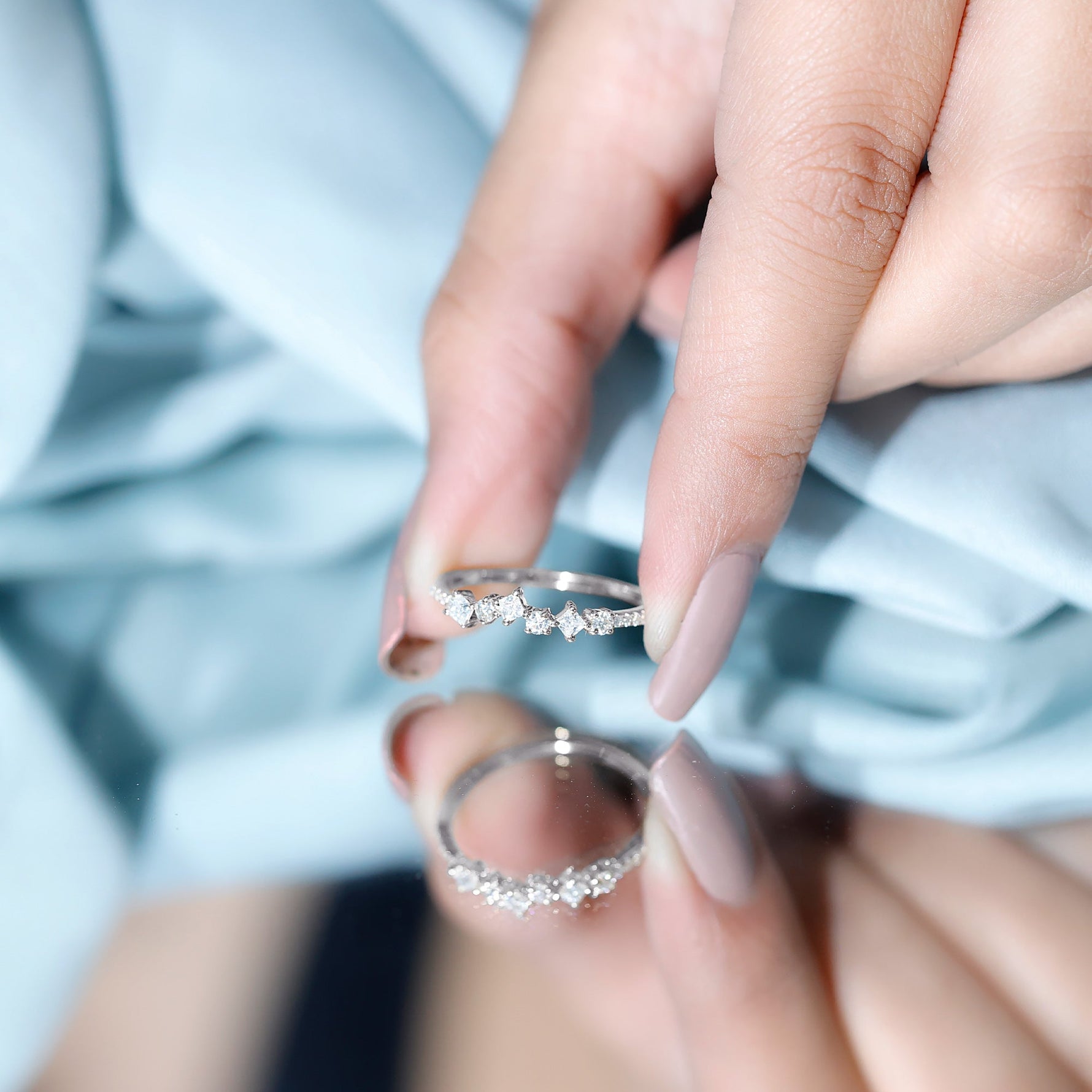 Minimalist Lab Grown Diamond Half Eternity Ring