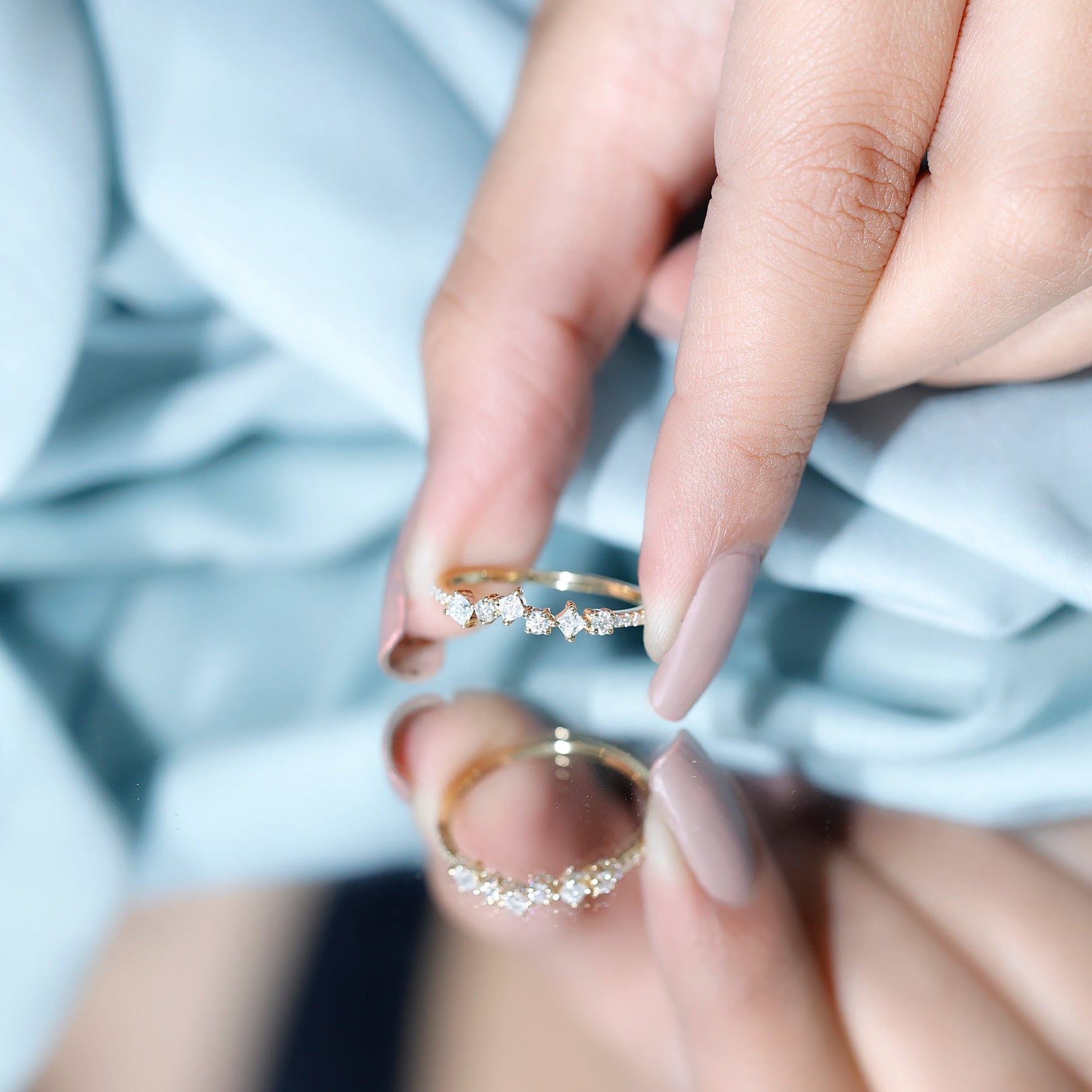 Minimalist Lab Grown Diamond Half Eternity Ring