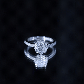 8mm Lab Created Diamond Round Engagement Ring With Hidden Halo