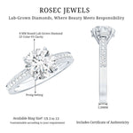 8mm Lab Created Diamond Round Engagement Ring With Hidden Halo