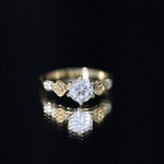 Certified Lab Grown Diamond Engagement Ring With Floral Design