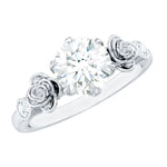 Certified Lab Grown Diamond Engagement Ring With Floral Design