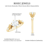 Certified Lab Grown Diamond Engagement Ring With Floral Design