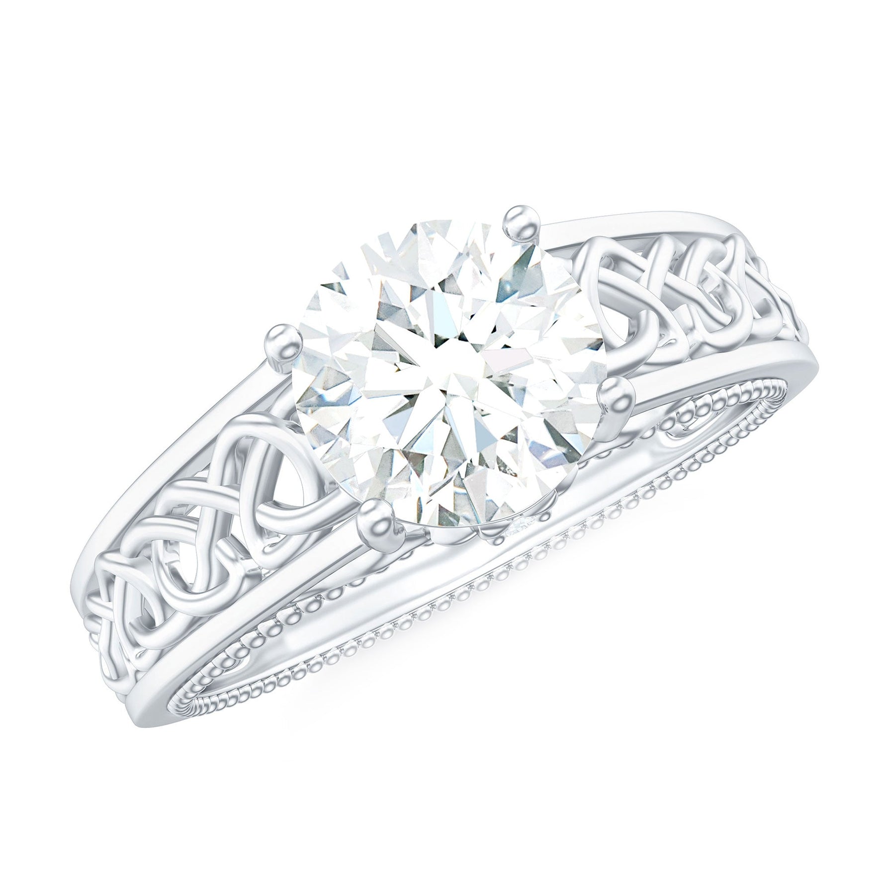 Certified 7 MM Lab Grown Diamond Celtic Design Engagement Ring