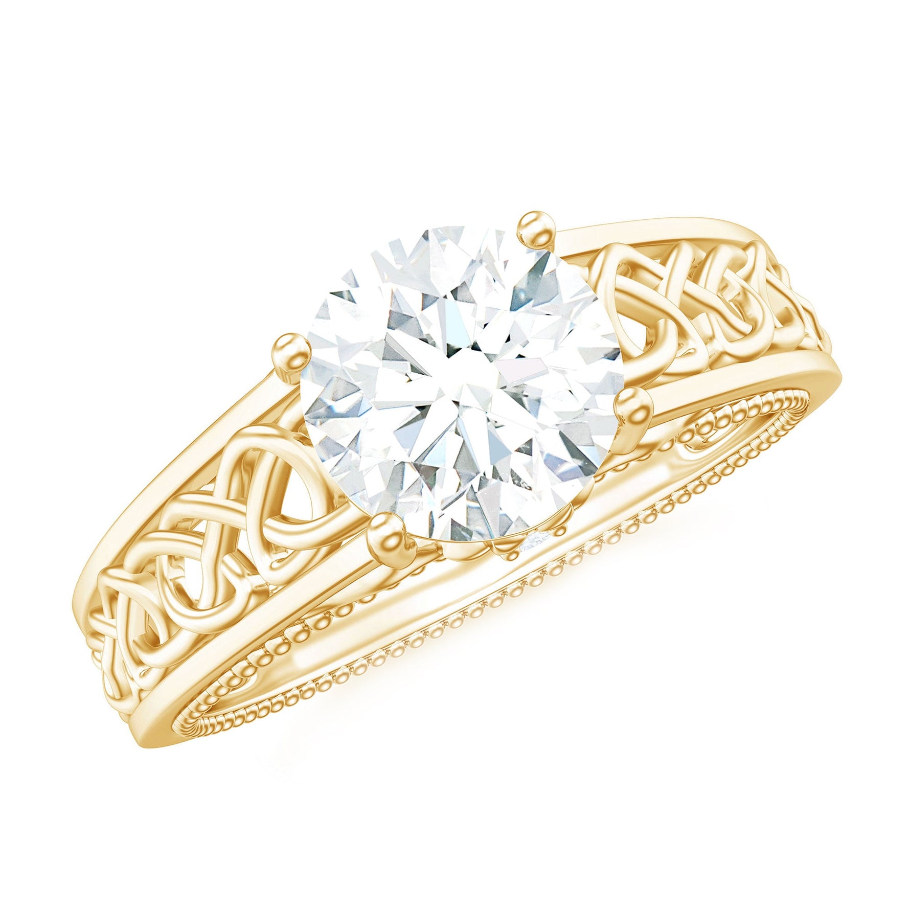 Certified 7 MM Lab Grown Diamond Celtic Design Engagement Ring