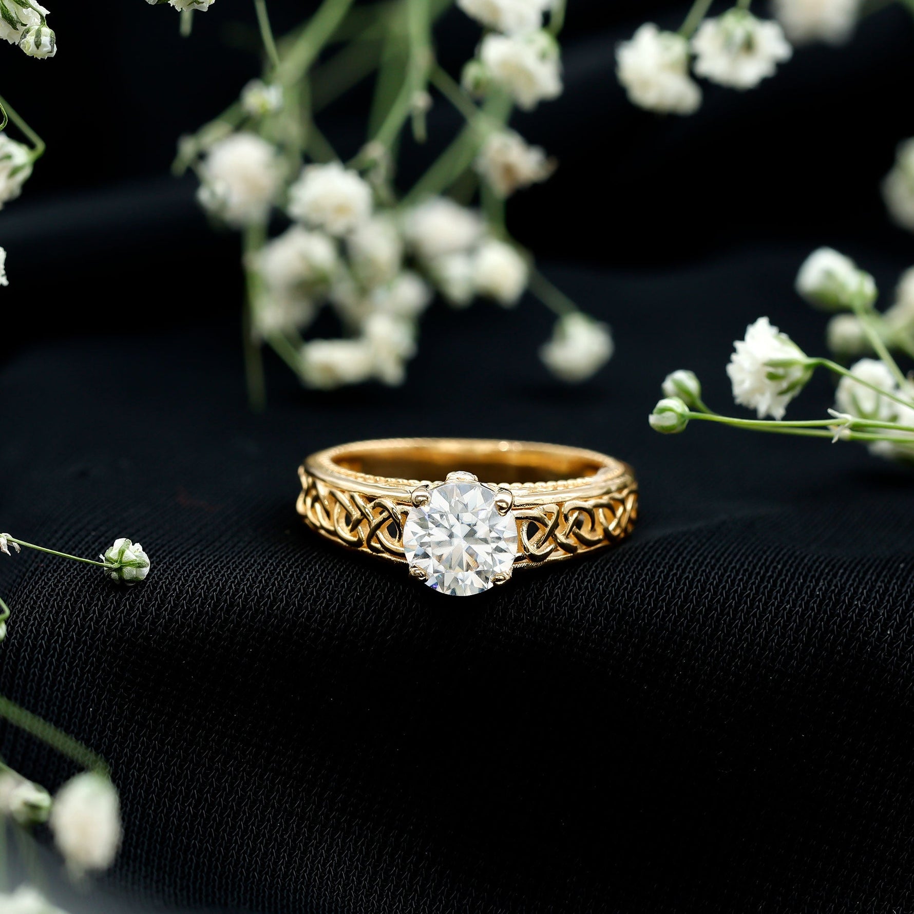 Certified 7 MM Lab Grown Diamond Celtic Design Engagement Ring