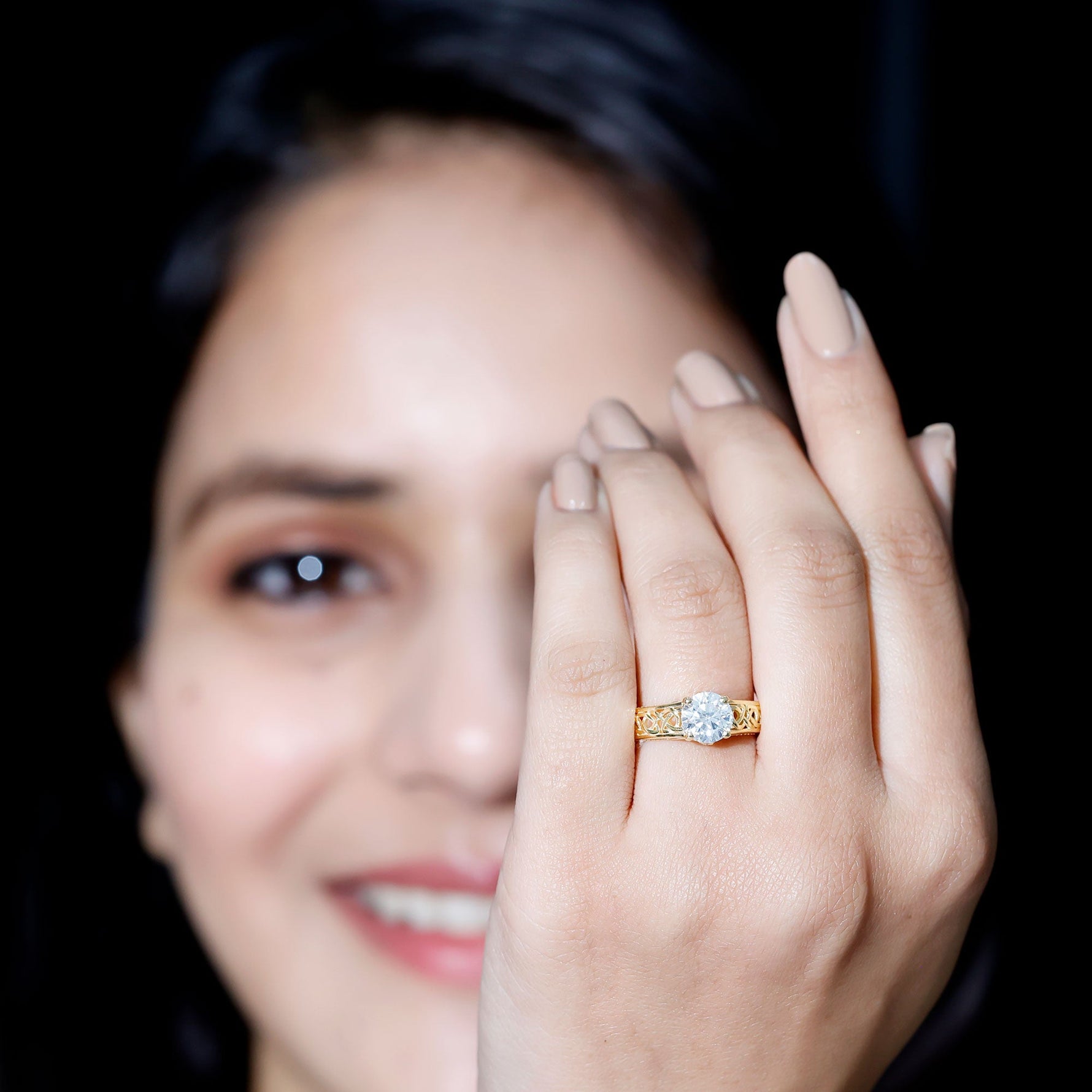 Certified 7 MM Lab Grown Diamond Celtic Design Engagement Ring