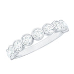 Bezel Set Lab Grown Diamond Semi Eternity Ring for Women