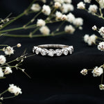 Bezel Set Lab Grown Diamond Semi Eternity Ring for Women