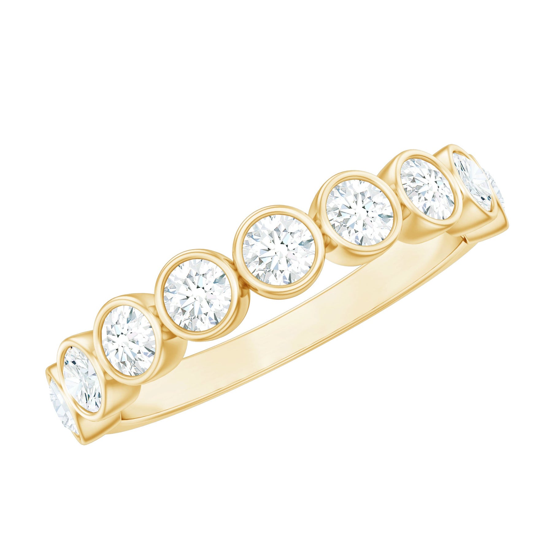 Bezel Set Lab Grown Diamond Semi Eternity Ring for Women