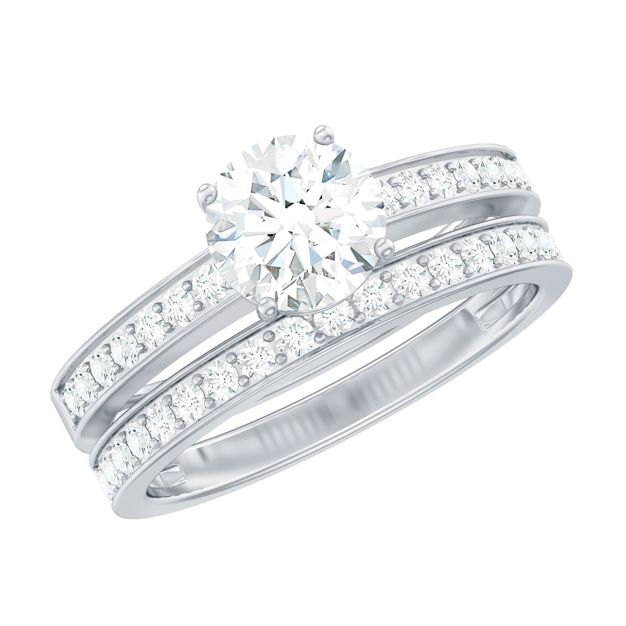 Lab Grown Diamond Wedding and Engagement Ring Set