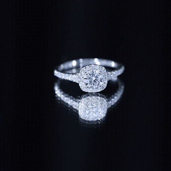 Lab Created Diamond Halo Engagement Ring With Certificate