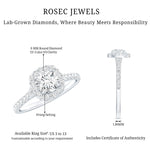 Lab Created Diamond Halo Engagement Ring With Certificate
