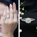 Lab Created Diamond Halo Engagement Ring With Certificate