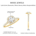 Lab Created Diamond Halo Engagement Ring With Certificate